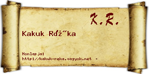 Kakuk Réka névjegykártya