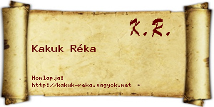 Kakuk Réka névjegykártya